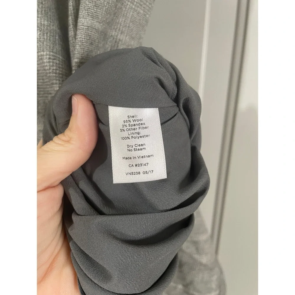 Talbots Plaid Sheath Dress Womens 16 Grey Excellent‎ Italian Wool Blend Flounce